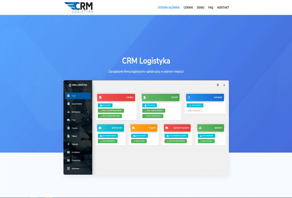 CRM Logistyka – strona promująca