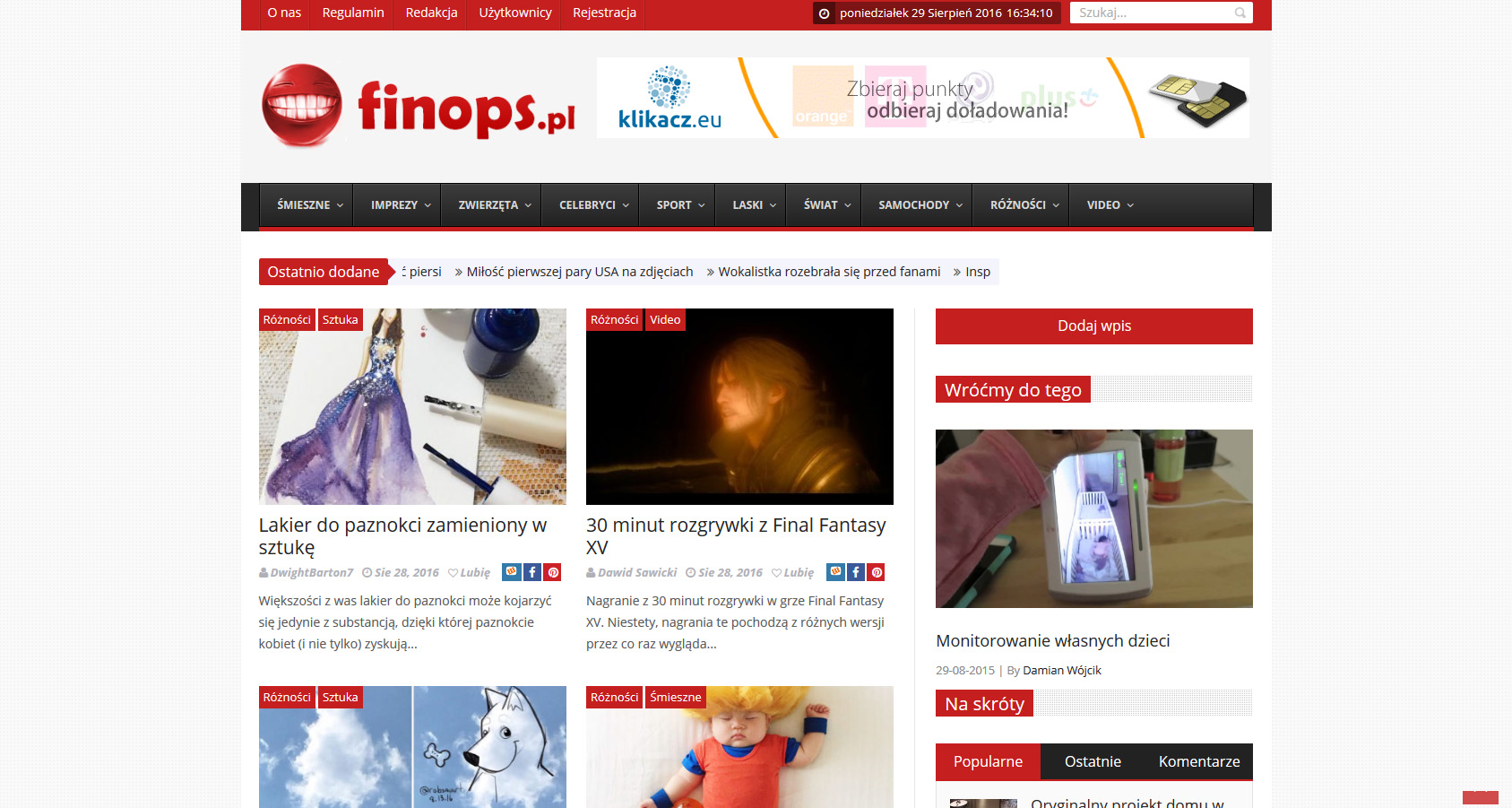 Finops – portal rozrywkowy